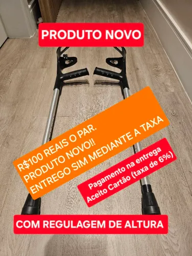 Par de Muletas com Regulagem de Altura - Novo