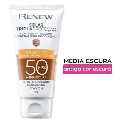 Protetor Solar Facial com "Cor" Renew 40g