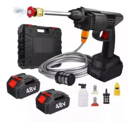 Lavadora de Alta Pressão Bivolt Portátil Profissional Sem Fio Recarregável Duas Baterias