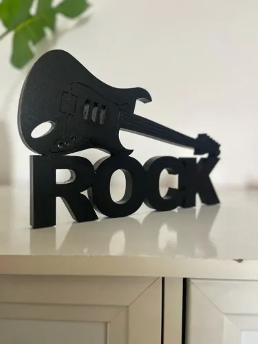 Adorno decorativo rock guitarra preto
