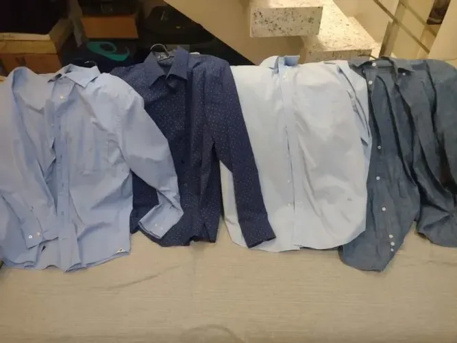 5 Camisas manga longa tamanho 4, veste M/G