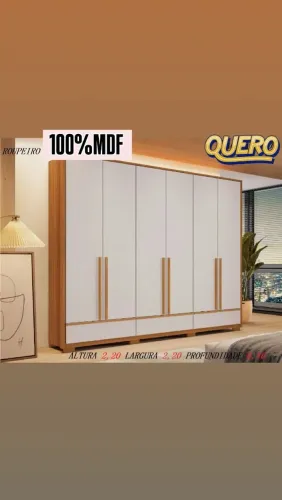 Guarda-roupa espaçoso 100%mdf