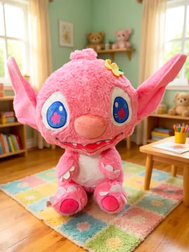 pelúcia rosa da personagem Angel, da franquia Lilo & Stitch da Disney 45cm