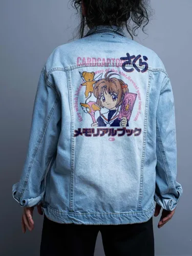 Jaqueta Jeans azul Oversized Sakura Card Captor