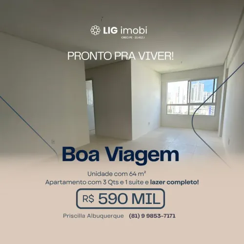 Oportunidade para Venda em Boa Viagem! | 64m² | 3 Quartos (1 Suíte) | Localização Estratég
