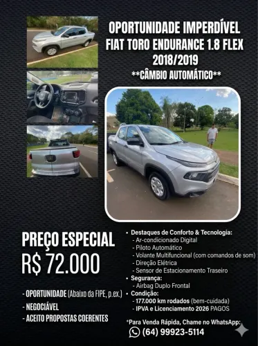 Fiat Toro Endurence 1.8 16V Flex Aut. 2019