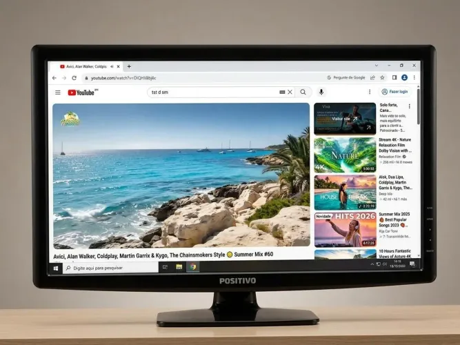 Monitor Positivo Smile 851 18.5" Widescreen c/ Som - Perfeito!