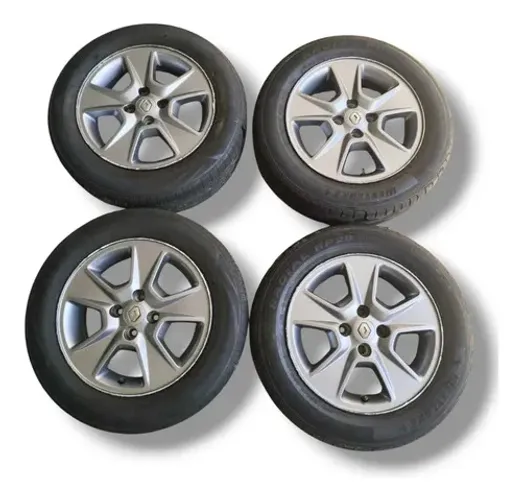 Jogo De Roda Renault 15\''\'' 4x100 Sandero Logan 2010 2020 Cinza