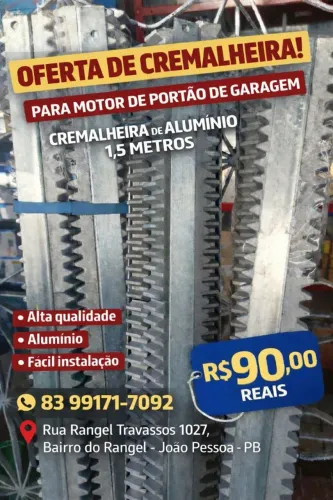 Cremalheira Reforçada AGL em Alumínio 1,5 Metro para Motor de Portão de Garagem