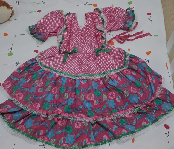 Vestido para festa junina - 12 anos forma pequena