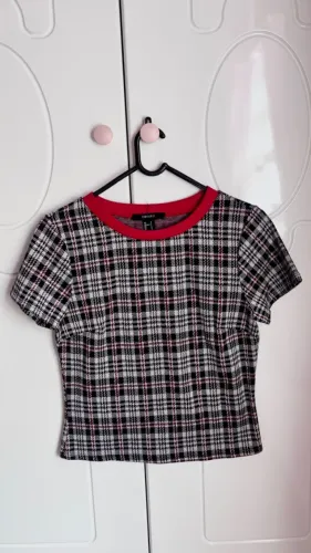 camiseta xadrez forever 21