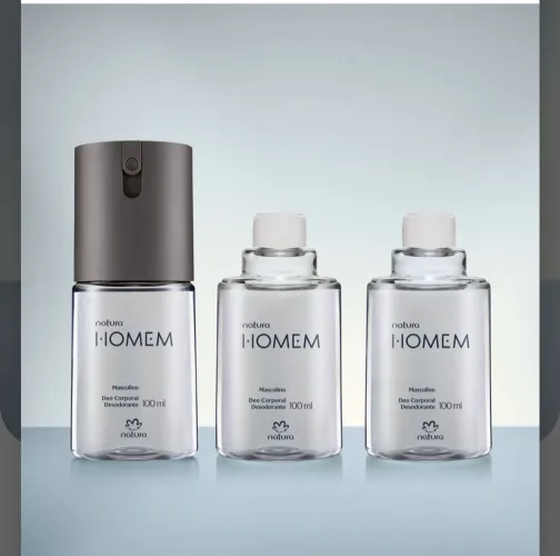 Kit Natura Homem Desodorante Spray 100ml+2 Refis 100ml Cada ...