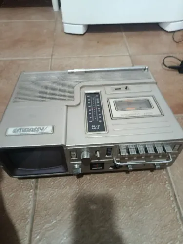 Rádio Cassete Tv 3x1 Embassy 3-in-1 funcionando