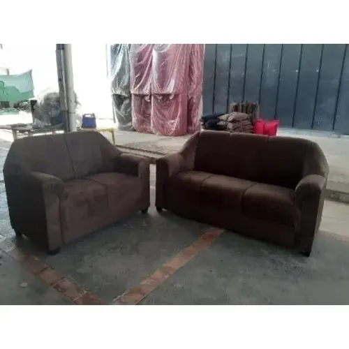 Conj Estofados 2 e 3 Lugares Pop C/ Puff - Marrom