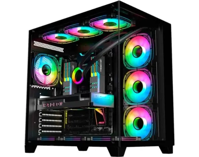 Gabinete Gamer Aquario CG-02J1 Ghost Shark Atx PRETO (FANS NÃO INCLUSAS) NOVO LACRADO!
