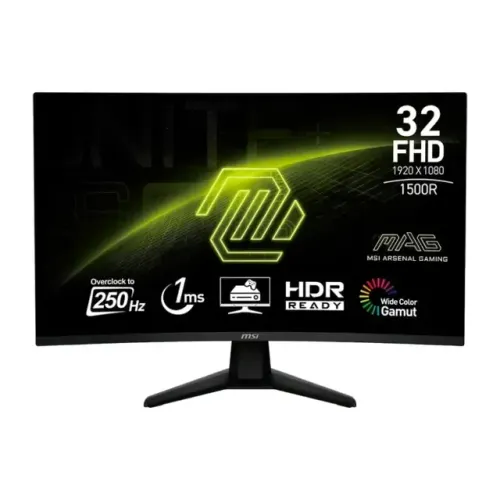 Monitor Gamer Curvo MSI 32 Pol, Full HD, Painel VA, 250Hz, 1ms MPRT, Adaptive Sync
