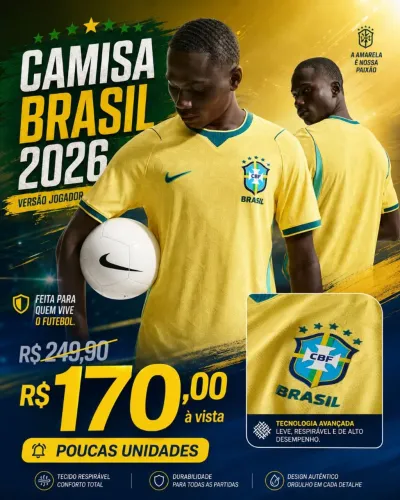Camisa Brasil versão jogador 