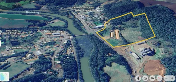77.996 m2 com localização estratégica às margens da SC 135 - Ipoméia - Rio das Antas - SC