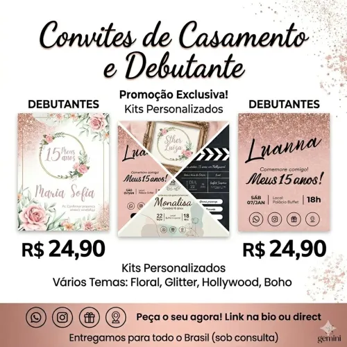 Convites interativos debutante