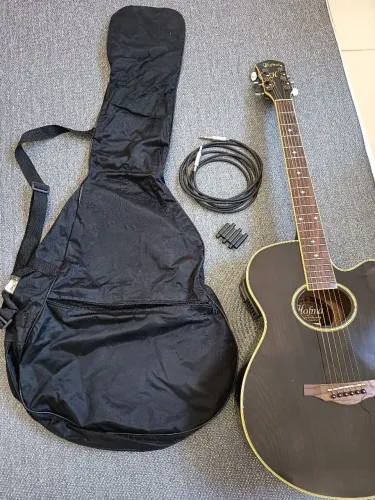 Violão Elétrico Hofma (Cordas Martin .10) + Kit Completo (Capa/Cabo) - Trindade
