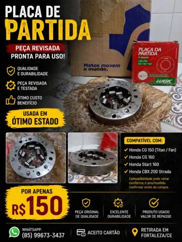 Placa de partida p/moto Honda 