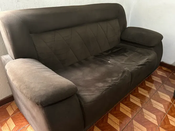 Sofá 3 lugares em suede | bom custo-benefício