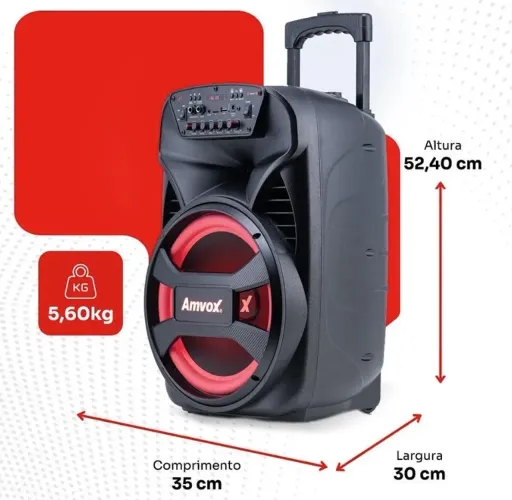 Excelente caixa de som AMVOX ACA 480w com tweeter