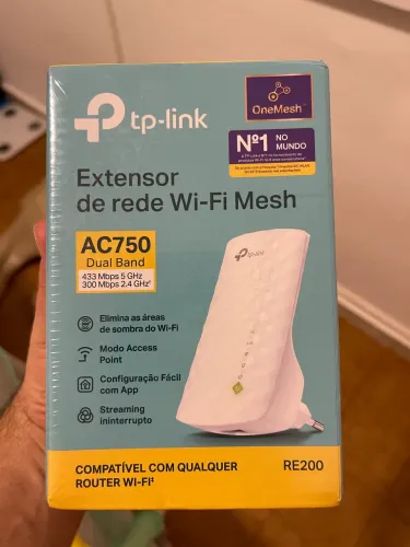 Repetidor Sinal Wi-fi Tp-link Re200 Ac750 Dual Band 2.4/5ghz Cor Branco