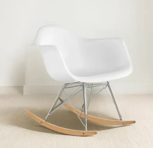 Cadeira Eames Eiffel Rivatti branca com braço - Base Balanço 