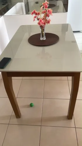Mesa de jantar Tampo de vidro
