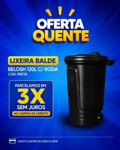 Lixeira 120l com rodas