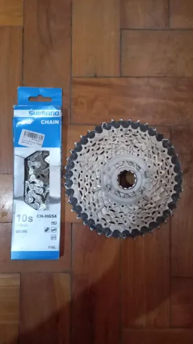Cassete Shimano Deore XT e corrente Deore 10v