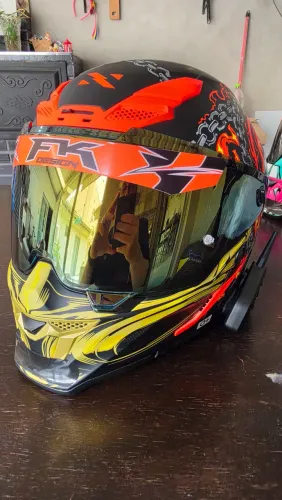 Capacete NoRisk Rock MK Scorpion + Comunicador V6 - Tamanho 60 - ZERO