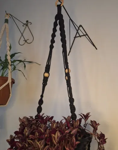 Decoração, porta vaso em macramê 