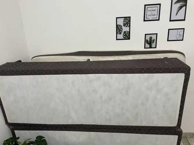 Cama box+colcha de casal castor