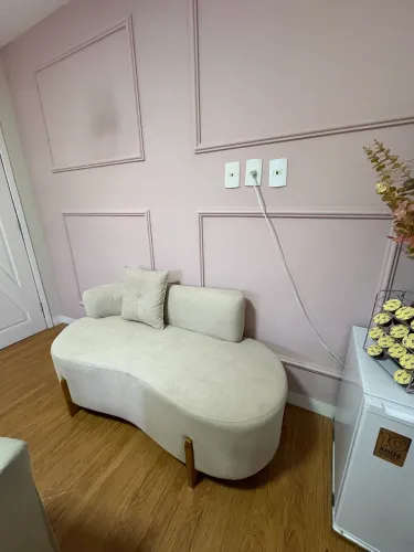 Sofá Curvo Orgânico 2 Lugares Confortável 140 Cm