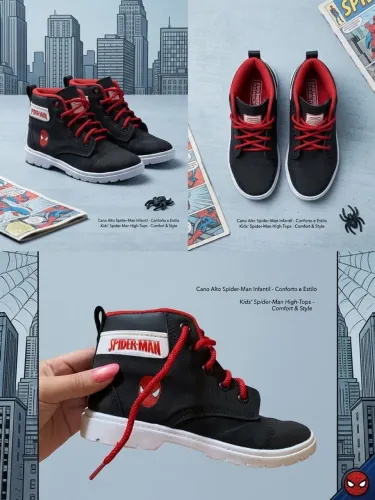 Bota Infantil Cano Alto Spider-Man - Aventura e Estilo a Cada Passo!