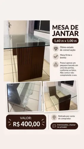 Mesa de jantar 6 lugares