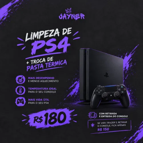 Limpeza Preventiva e Troca de Pasta Térmica de Ps4 FAT, Slim ou Pro
