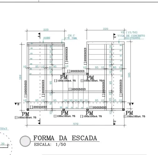 Escada pra mesanino lojas ou indústria