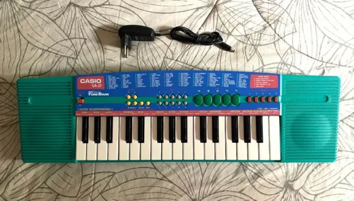 Teclado Casio Sa-21 Com Fonte Funcionando Ctk Antigo Vintage