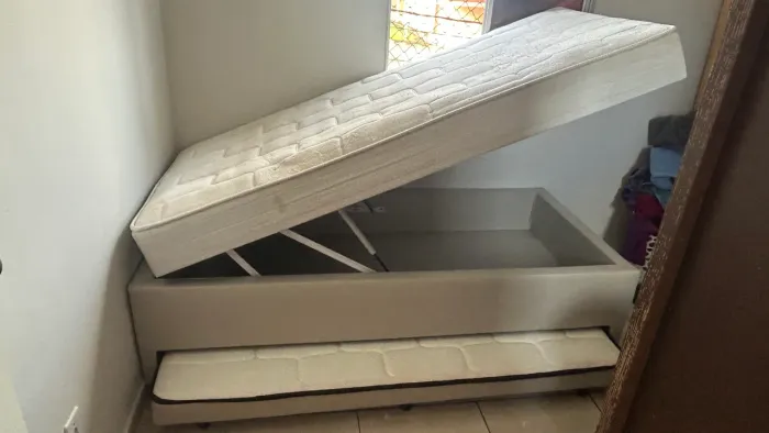 Cama soft flex baú com auxiliar