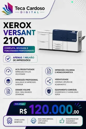 Copiadora e impressora xerox Versan 2100 color de alta produção