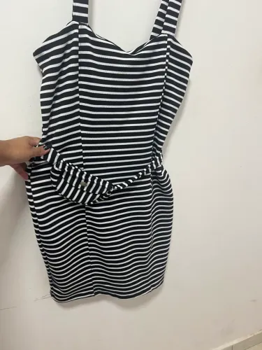 Vestido listrado canelado