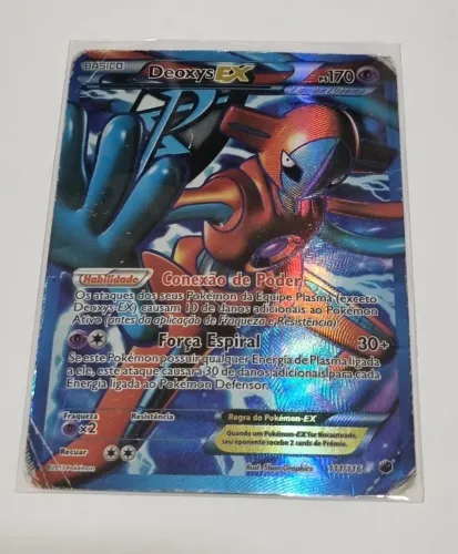 Carta Pokémon Deoxys EX 111/116 Full Art (Congelamento de Plasma) - Original PT-BR