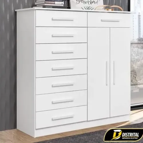 Cômoda New Verona 8 Gavetas 2 Portas Oferta