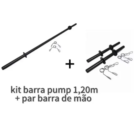 Vendo kit - 01 barra pump de 1,20 e 02 barras de mão de 0,40, com presilhas. Novas!
