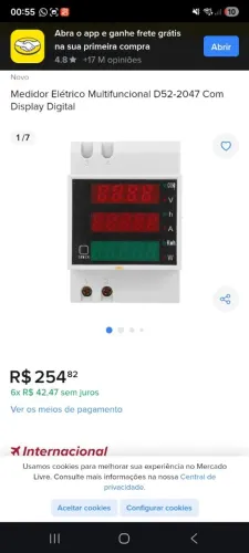 Medidor elétrico multifuncional d52 2047