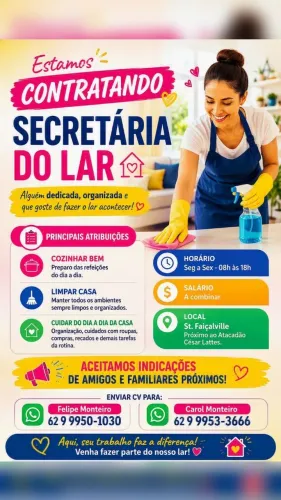 Vaga: Secretária do Lar