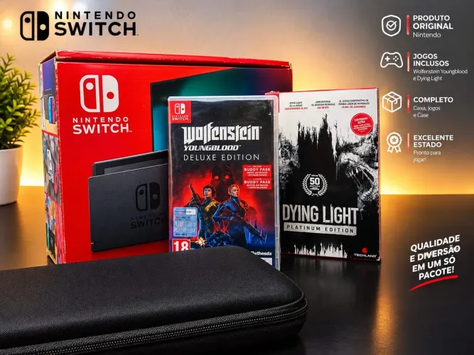 Nintendo Switch ZERO, Nunca Usado + 2 jogos físicos